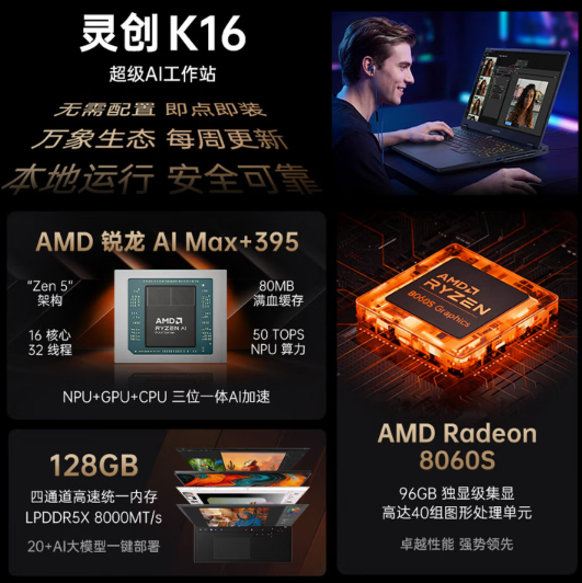 锐龙AI Max+395再赋能！七彩虹COLORFIRE 灵创K16超级AI工作站开启预售