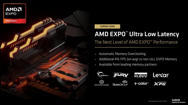 AMD打造EXPO ULL超低延迟DDR5内存规范：性能飙升15％