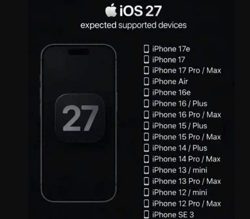 苹果iOS 27下周发:这些老机型无缘升级