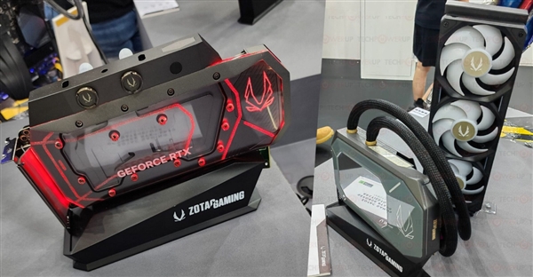 索泰展示两款RTX 5080液冷原型显卡:分体水冷头版与360mm AIO版亮相