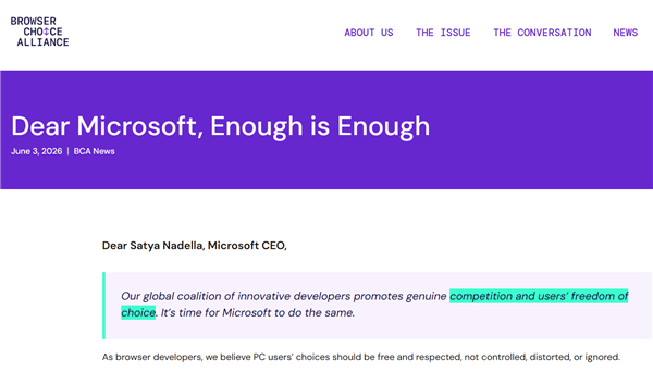Windows强推Edge!Chrome等浏览器联名发布公开信:微软你够了 已忍无可忍