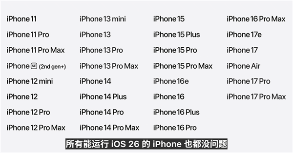 苹果良心!iOS 27适配设备公布:30款机型 7年前的iPhone 11还能升级