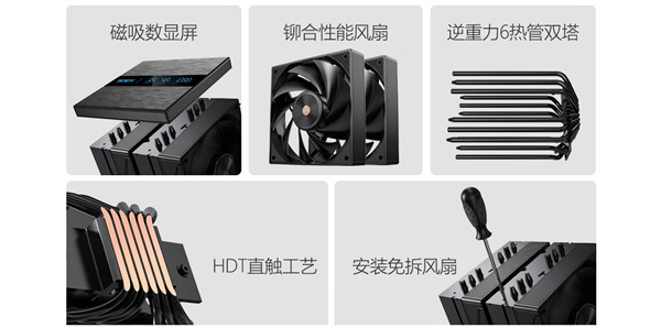 硕一鲲鹏CL6N风冷散热器首发129元起:搭载顶盖数显屏 解热TDP达260W