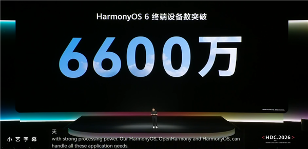 今年目标破1亿!余承东宣布鸿蒙6终端设备突破6600万 与安卓、iOS三分天下