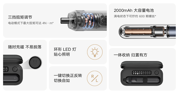 129元!米家电动直柄螺丝刀开售:Type-C充电 满电能拧600颗螺丝