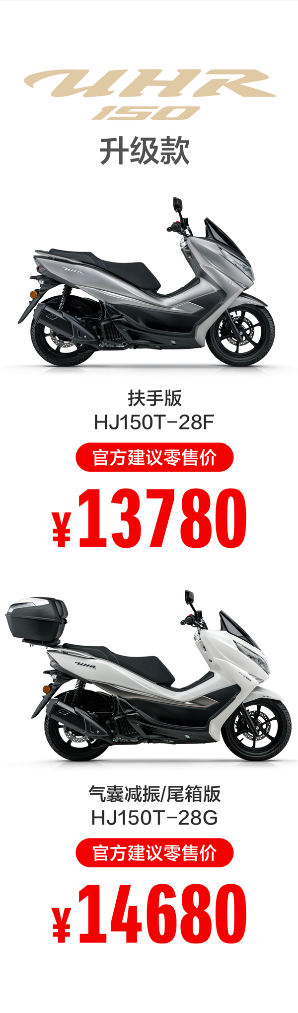13780元起 新款豪爵UHR150上市:大灯更亮、给手机充电更快