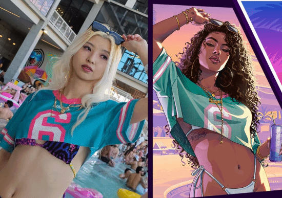 金发白肤美女COS《GTA6》封面女郎!你更喜欢哪版